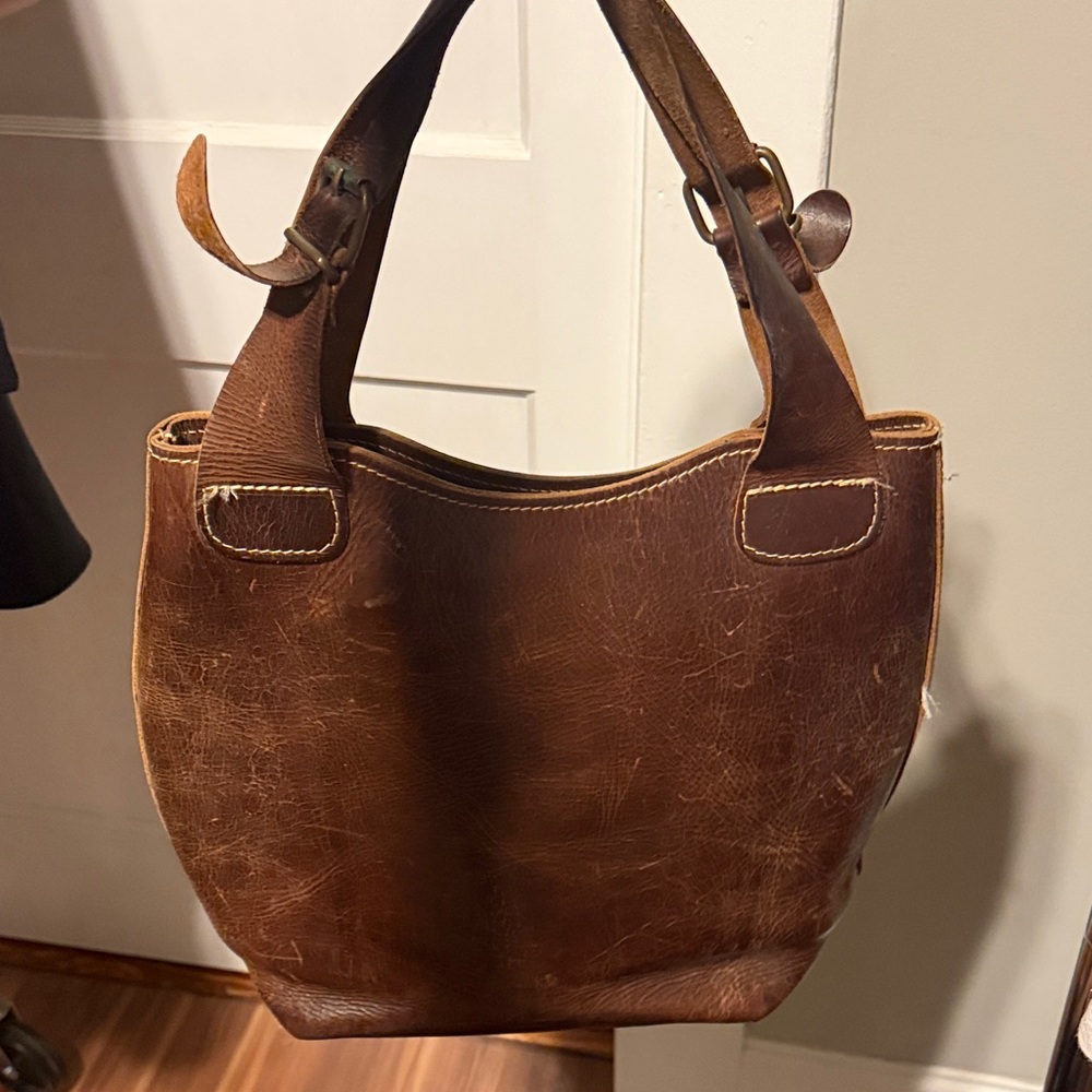 Elegant Brown Leather Tote Bag made in Athens, Greece